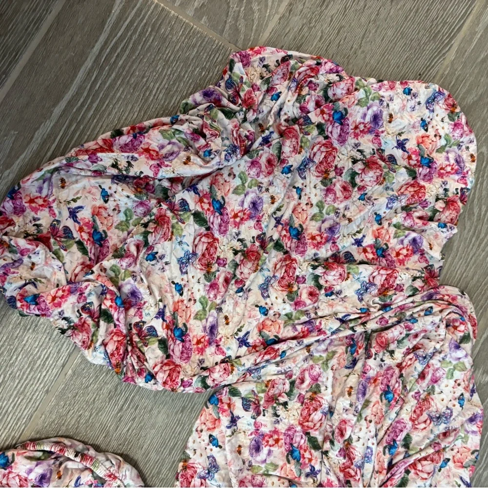 Floral Print Fabric - crib and changing pad sheet